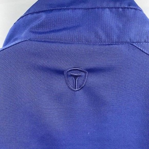 Men's Performance Golf "Pro Tour" Blue Mesh-Lined Jacket w-Removable Sleeves - Picture 4 of 8